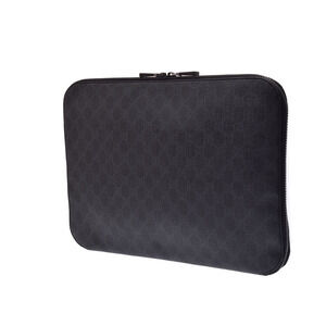 Gucci GG leather document Case black Wallet